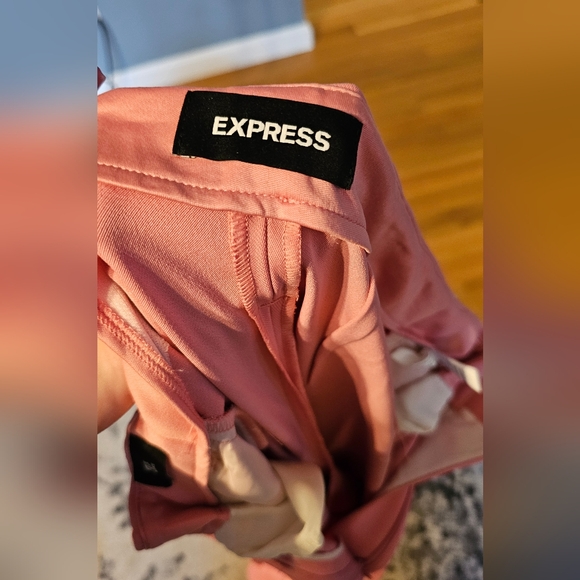 EXPRESS- WIDE LEGGED - PAPERBAG STYLE PANT- LIGHT PINK 4R - Picture 3 of 4